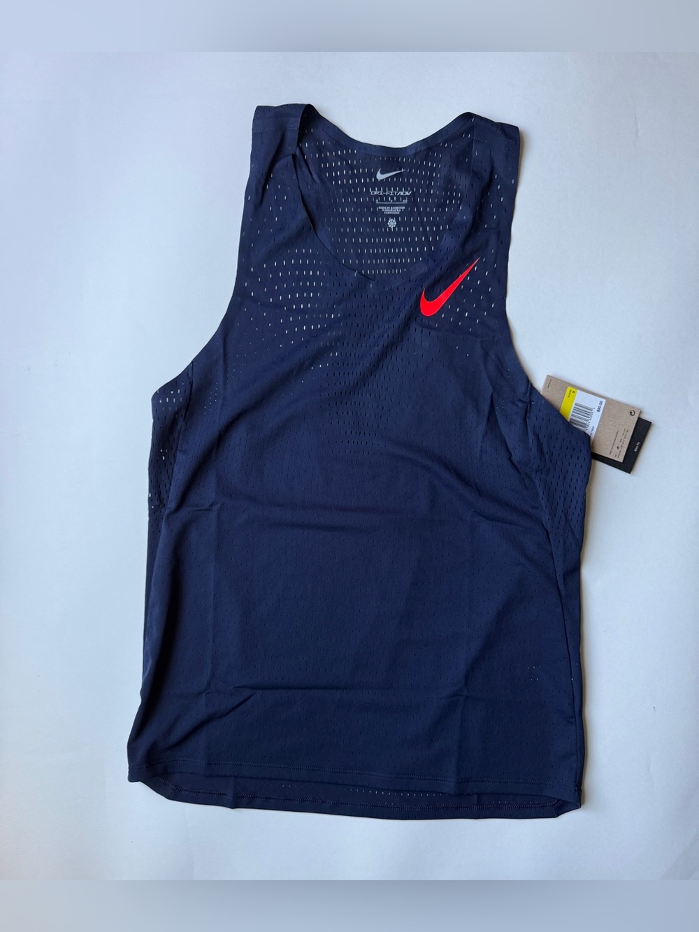 Nike [XS-S] Men's AeroSwift Dri-FIT ADV Running Singlet Obsidian FN4231-451 - Picture 6 of 9